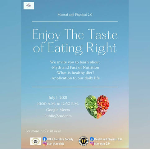 Enjoy the Taste of Eating Right" online workshop poster